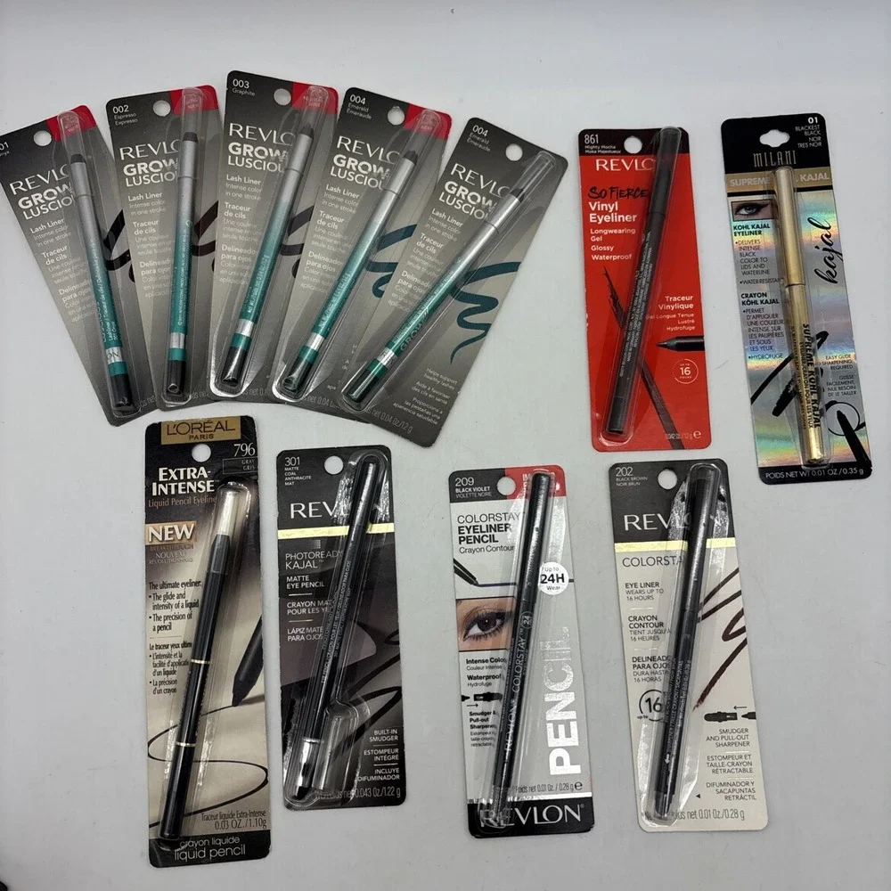 Eyeliner Pencil lot Revlon L'Oreal MILANI NEW Multiple Colors Make Up X10